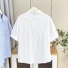 Ropa de Talla Grande para Mujer Verano 2025 100kg Chica Gorda Nueva Camisa Elegante Jacquard Manga Corta Top Casual 7718