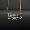 Collar Calado con Incrustaciones de Diamante Transfronterizo Colgante Personalizado con Letra y Nombre de Acero Inoxidable Joyería de Nicho de Alta Gama para Bricolaje