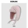 Chapéu Aviador de Lã Teddy Cor Sólida de Inverno para Mulheres, Gorro de Tricô à Prova de Frio com Proteção para Orelhas, Circunferência da Cabeça Grande, Chapéu de Tricô Moderno e Quente