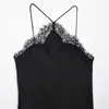 Comércio Exterior Atacado Verão Novo Estilo Europeu e Americano Renda Bordada Textura de Cetim de Seda Vestido Irregular 5919201