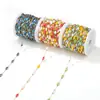 Cadena de Acero Inoxidable Dorada con Perlas Transfronteriza Hecha a Mano Cadena de Oro de 18 Quilates Cadena Semi-Terminada para Collar y Pulsera DIY de Lujo Ligero
