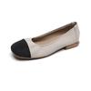 Zapatos planos de una sola capa con punta cuadrada para mujer, primavera y otoño 2023, estilo Chanel, a juego con el color, de boca baja, con suela blanda y combinables.