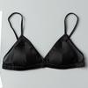 Sujetador de copa triangular francés sexy de seda para mujer, pecho pequeño, ropa interior especial de satén fino de alta gama, encaje pequeño de verano