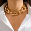 Collar de cadena de metal con personalidad sencilla, estilo punk esmerilado exagerado, estilo transfronterizo europeo y americano.