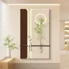 La pintura y escultura en arenisca de la Galería de Arte Qiaojia es una pintura decorativa para el vestíbulo de entrada, adecuada para cultivar plantas verdes, y cuenta con una pared de fondo iluminada.