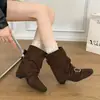 Hebilla de Cinturón de Moda Botas de Caballero para Mujer, Nuevo Estilo Otoño 2026, Botas de Motocicleta para Aumentar la Altura Otoño/Invierno, Botines para Mujeres Bajitas