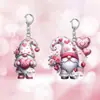Dia dos Namorados Transfronteiriço Desenho Animado Fofo Coração Rosa Vovô Plano 2D Acrílico Pingente de Corrente para Pendurar Mochila de Menina