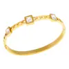 Pulseira Transfronteiriça de Aço Titânio, Banho de Ouro Real de Alta Qualidade para Mulheres, Pulseira da Moda Europeia e Americana Incrustada com Pedras, Pulseira Mais Vendida