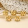 Cuentas espaciadoras de Corona de circón con retención de color envueltas en oro de 14K, anillo de cuentas de plata brillante, accesorios de joyería para pulsera de cuentas hecha a mano DIY
