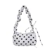 Bolso de lona con diseño único de lunares para mujer, nueva colección de verano 2026, bolso tipo cubo casual moderno y popular