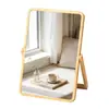 Espelho de Maquiagem Doméstico Simples de Bambu, Espelho de Mesa Dobrável para Mulheres, Espelho Grande Portátil para Quarto
