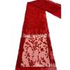 Bordado europeu e americano Renda fina bordada vermelha Acessórios para vestidos Roupas casuais femininas Bordado Tecido de renda tingido