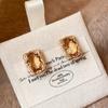 Pendientes cuadrados de cristal marrón Maillard para mujer, con aguja de plata S925, nuevos pendientes retro con explosiones, elegantes pendientes de otoño e invierno.