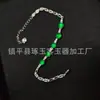 Atacado do Fabricante Chalcedony de Gelo de Alta Qualidade Pulseira Banhada a Prata 925 Totalmente Cravejada com Diamantes Pulseira de Ágata Verde Jade para Mulheres Joias