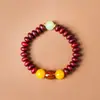 Pulseiras de Sândalo Sangue Novo Atacado, Pulseiras de Contas Budistas de Sândalo Vermelho Folha Pequena, Acessórios Pulseiras de Contas de Oração Estilo Masculino Material Antigo