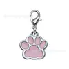 Novo Pingente DIY de Metal com Esmalte Colorido de Patinha de Cachorro Acessórios de Pingente de Liga para Suprimentos de Pet Ornamento para Pendurar