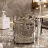 Taza de enjuague bucal de moda con alto valor estético, Cepillo de dientes y Portacepillos de dientes con diseño de onda de agua de lujo ligero, Taza de enjuague bucal para el hogar