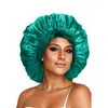 Gorro de Satén Imitación Seda con Correa Suave Ajustable, Gorro de Noche, Adecuado para Dormir, Gorro con Correa para Cabello Rizado
