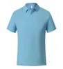Camisa polo de cor sólida, manga curta, produto principal, versátil, confortável, estilosa, unissex, com logo estampado e bordado workwear