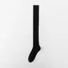 Calcetines Zhuji Otoño e Invierno Color Sólido Nuevos Calcetines Hasta la Rodilla para Mujer Delgados Verticales Combinan con Todo Calcetines para Piernas Pequeñas Calcetines Largos de Algodón Puro