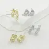 Tapones para los oídos que conservan el color, aretes dorados y plateados de alta gama, accesorios de joyería simples y versátiles para hacer tú mismo