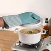 Luvas Espessas de Silicone e Algodão Personalizadas Resistentes ao Calor Alta Temperatura Resistentes Cozinha Assar Forno Micro-ondas Especiais Anti-Queimaduras