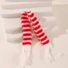 Em Estoque Mini cachecol de tricô feito à mão DIY acessórios para boneca brinquedo decoração de Natal cachecol pequeno de dedo atacado