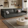 Sofá de Cuero Nuevo con Forma de Garra de Gato 2025, Sofá Simple Moderno Estilo Crema para Sala de Estar, Sofá Recto Pequeño para Apartamentos, Sofá para Vivienda de Alquiler