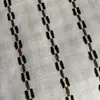 Novas Cortinas Jacquard de Algodão e Linho com Listras Geométricas Simples Estilo Dopamina Bauhaus para Sala de Estar e Quarto, Semi-Blackout para Janelas de Canto