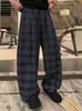 Pantalones a cuadros casuales estilo americano para hombre, nueva tendencia de moda de verano, versátiles, ligeros, pantalones de pierna recta fluidos