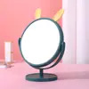 Espejo de Escritorio con Orejas de Gato Lindas Espejo de Maquillaje 3D para Escritorio de Dormitorio Estudiantil Espejo de Doble Cara con Rotación de 360 Grados