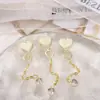 Arte de Uñas Joyería de Circonita Diamante Perla Corazón Lazo Decoraciones para Uñas Lz Lujo Ligero Súper Brillante Cadena para Uñas Colgante