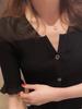 Cardigan de Punto de Seda Helada Organza para Mujer de 24 años, Nuevo, Suave, Femenino, Elástico, Ajustado