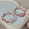 Pulsera de Cristal Rosa Natural Manta con Perlas de Imitación Color Rosa para Mujer, Dulce y Elegante, Versátil, Nuevo Estilo Chino, Joyería de Alta Gama