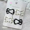 Pinza para el pelo de niño con diseño de estrella de cinco puntas y lunares blancos y negros, Pinza para flequillo de niña dulce, Pinza lateral, Pinza para el pelo de bebé, Pinza Bb, Pasador