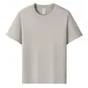 Camiseta de estilo europeo y americano, suministro transfronterizo, seda de hielo, alta elasticidad, camiseta de manga corta de color liso, camiseta promocional para hombre, uniforme de grupo con logo impreso