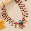 Estilo étnico exótico tocado cadena de frente collar bohemio antiguo retrato de viaje de Yunnan Lijiang colgante de cejas accesorios para el cabello