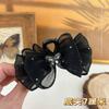 Clip de burbuja con lazo estrellado, accesorio para el cabello de alta gama, al por mayor, estilo princesa, clip de tiburón negro.
