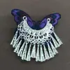 Mariposa Azul Oscilante Luz~Pinza para el Cabello de Borla Mariposa Retro de Gama Alta Exquisita para la Parte Posterior de la Cabeza Lateral Nuevos Accesorios para el Cabello Chinos para Mujeres