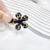 Nuevos aretes florales de acetato con estampado de leopardo, con un diseño único y de nicho, que exudan una estética exagerada y de alta gama, perfectos para personalización DIY