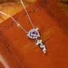 Piedra de Cristal Natural Nunca se Desvanece Collar con Diseño de Rosa Collar de Plata S925 Colgante de Piedra Preciosa de Corte Floral de Alta Gama