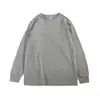 Camiseta de algodón gruesa para otoño e invierno, cuello redondo, puño de hilo, manga larga, para hombre y mujer, estudiante, camiseta de algodón para hombre, manga larga para hombre