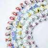 Decalque em Forma de Coração Cerâmica Colorida Furo Médio Contas de Cerâmica Estilo Chinês Artesanal Acessórios DIY Acessórios para Pulseira Colar Material