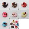 Donut de crema de chocolate de imitación de 20 mm, accesorios de resina para bricolaje, funda de teléfono, accesorios de belleza para el cabello, material