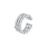 Joyería Transfronteriza Europea y Americana Ins Nicho Textura Metálica Anillo de Diamante Moda Versátil Anillo Abierto Ajustable Anillo