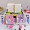Nuevo Set de Cuaderno con Mini Espiral de Dibujos Animados y Bolígrafo de Bola Cuaderno Lindo de Dibujos Animados Cuaderno Portátil con Espiral Notas Adhesivas