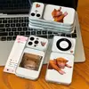 Funda de teléfono linda de dibujos animados divertida y graciosa con tema de vaca para Apple 17 Pro Max, Huawei, Xiaomi 17 con ventana de visualización grande