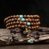 Sándalo Morado Palo de Rosa Negro Madera Fragante Cuentas de Sándalo 108 Cuentas de Oración Cuentas Espaciadoras de Turquesa Imitación Set de Pulsera de Madera