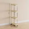 Carrito de almacenamiento de huecos estrechos para el hogar con clasificación por capas, estante de almacenamiento de gran capacidad para especias y bocadillos de cocina