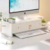 Suporte para Monitor de Computador de Mesa com Gaveta Caixa Organizadora de Desktop Base para Laptop de Dormitório Prateleira Elevatória